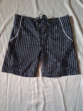 Wilson Ultra Collection Striped Board Shorts Black White Men's XL